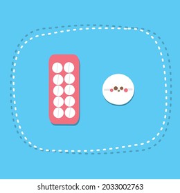 Rounded Tablets Dosage Form With Blue Background 