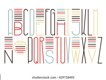 Rounded Tall Decorative Font. Vector Latin Alphabet For Posters.