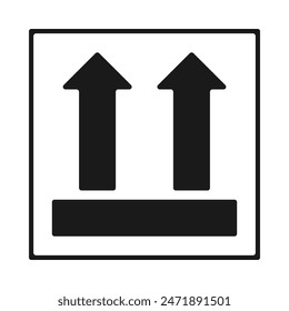 Rounded, this way up arrows border. A framed black direction symbol with round corners. Isolated on a white background.