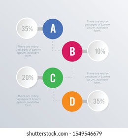 Rounded timeline infographic template design. Business concept infograph with 4 options, steps or processes. Vector visualization can be used for workflow layout, diagram, annual report, web