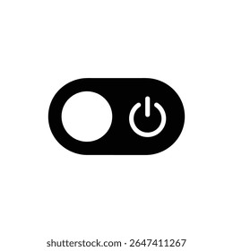Abgerundetes Umschalt-Symbol mit Ein-Aus-Schalter für Netzsymbol