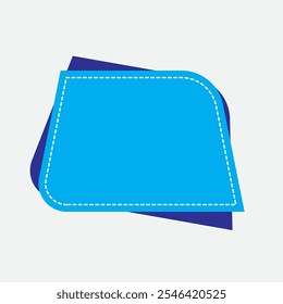 Forma Trapezoide Arredondada para Marca com Cor Azul. Ícone Do Rótulo Do Sétimo Estilo. Ícone de vetor de alta qualidade. Vetor editável