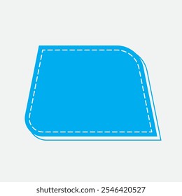 Forma Trapezoide Arredondada para Marca com Cor Azul. Ícone Do Rótulo Do Terceiro Estilo. Ícone de vetor de alta qualidade. Vetor editável