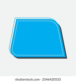 Forma Trapezoide Arredondada para Marca com Cor Azul. Ícone Do Rótulo Do Quinto Estilo. Ícone de vetor de alta qualidade. Vetor editável