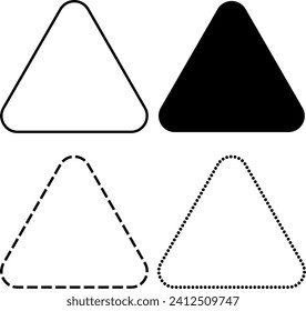 rounded triangle icon set vector