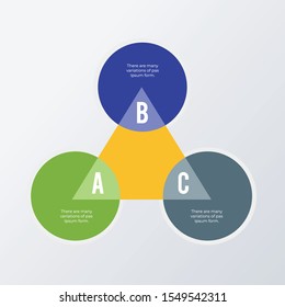Rounded triangle infographic template design. Business concept infograph with 3 options, steps or processes. Vector visualization can be used for workflow layout, diagram, annual report, web
