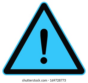 Rounded triangle shape hazard warning sign with exclamation mark symbol. Vector illustration