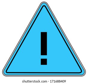 Rounded triangle shape hazard warning sign with exclamation mark symbol. Vector illustration