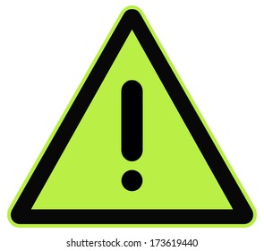 Rounded triangle shape hazard warning sign with exclamation mark symbol. Vector illustration