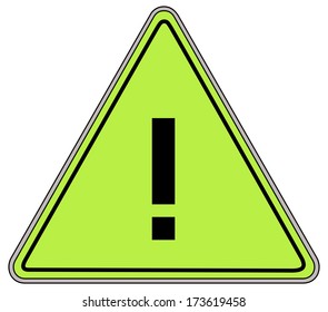 Rounded triangle shape hazard warning sign with exclamation mark symbol. Vector illustration