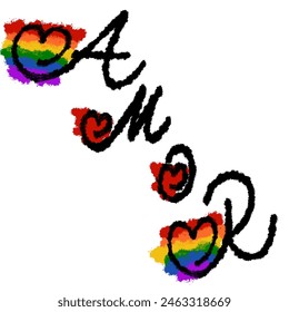 Rounded typography decorated with hearts.  Word 'LOVE'.