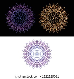 Concepto de diseño de mandala de flor vectorial redondeada