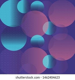 Rounded Vector Illustration with circles and colour gradient,