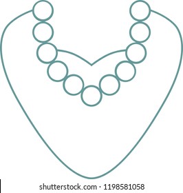 A rounded vector jewelry logotype  in minimalist style. An elegant Pearl necklace.

Hand drawn colored vector illustration.