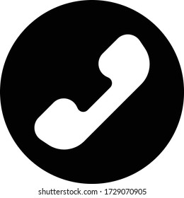 Rounded Vector Telephone / Phone / Call Icon Black