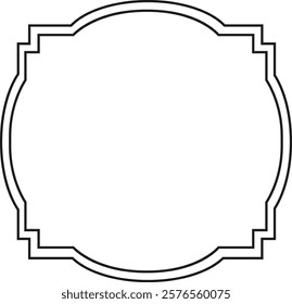 Rounded vintage frame featuring stepped edges, creating a classic and elegant design. Perfectly suited for a variety of graphic design projects and decorative applications