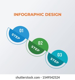 Rounded Visualized Numbers infographic template design. Business concept infograph with 3 options, steps or processes. Vector visualization can be used for workflow layout, diagram, annual report, web