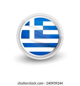 Rounded waving flag of Greece