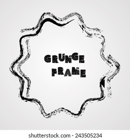 Rounded Wavy Border Frame. Vector Illustration. 