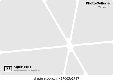 Rounded wedge shaped photo collage layout in a clean 2:3 aspect ratio