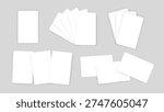 Rounded White Card Mockup Set for Business, RFID Access, Hotel Key and Bank Payment Cards Vector Illustration