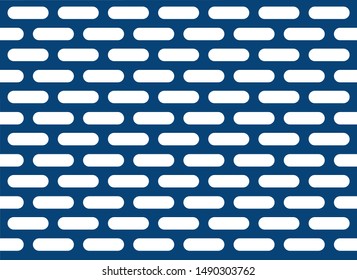 rounded white vector element stroke pattern on blue background