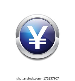 Rounded Yen Sign Vector Icon Button