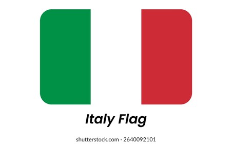 Rounded-Corner Italian Tricolore Flag Graphic