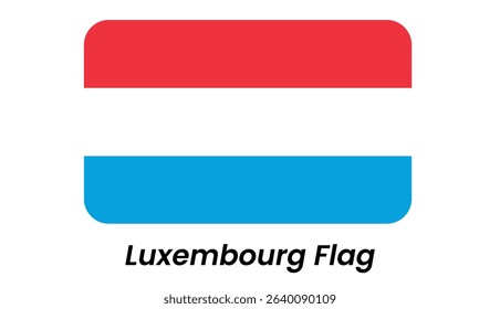 Rounded-Corner Luxembourg Tricolor Flag Graphic