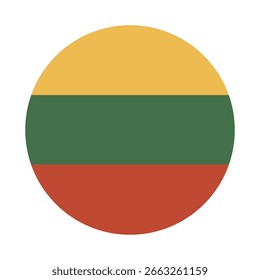 Roundel of the Lithuanian Flag. Circle flag of Lithuania.