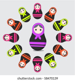 Roundelay Of Russian Matrioshka Dolls