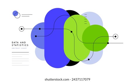 Rounder bars and timelines chart. Abstract scheme, infographic element, presentation slide template. Minimalist flat graphics. Vector file.