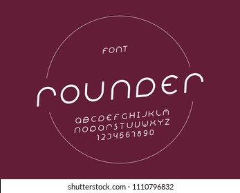 Rounder Cursive Font. Vector Alphabet Letters And Numbers. Typeface Design. 
