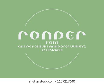 Rounder font. Vector alphabet letters and numbers. Typeface design. 

