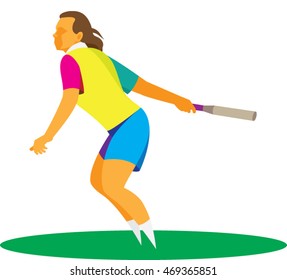 Rounders. Young woman is player rounders