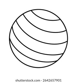round-fitness-ball-with-curved line art design on white background 