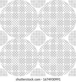Roundless Circle Chain Pattern Overlap. Circle White abstract seamless geometric background. Art style can be used in cover design, book design, poster, cd cover, flyer, website. Vector.