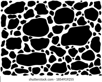 Rigidez y clasificación de grava. Vector de rock redondeado negro.