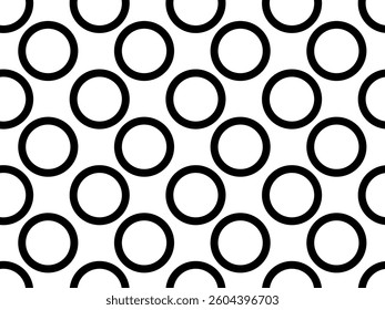 Rounds, circles, dots. Stylish black and white geometry shapes. Fashionable seamless vector pattern for design and decoration 
