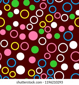 Rounds and circles. Seamless vector EPS 10 Abstract geometric pattern.  Texture for print and Banner. Flat style