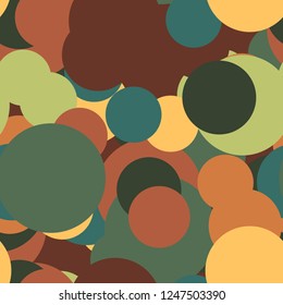 Rounds and circles. Seamless vector EPS 10 pattern with different colorful geometric figures.
