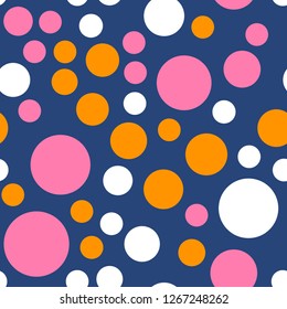 Rounds circles and spheres. Seamless vector EPS 10 pattern. Multicolor Figures. Texture for print and Banner. Flat style
