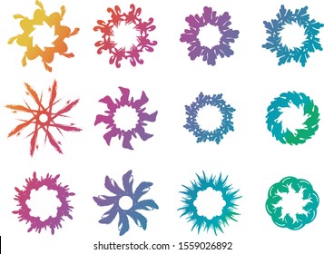 Rounds Colorfull Texture Stamp Vector