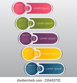 rounds colorize info graphic web banners with step numbers and color spaces for text