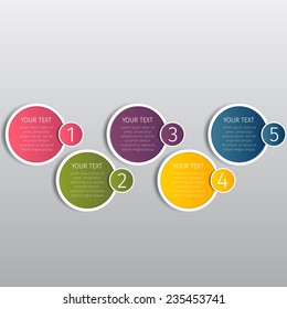 rounds colorize info graphic web banners with step numbers