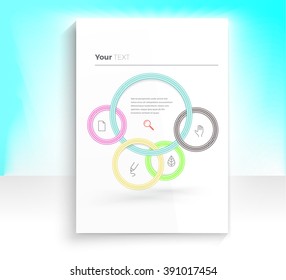 Rounds Connections Composition for Your CMYK Print Illustration on an A4 Paper Mock Up