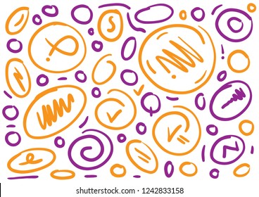 rounds and ellipses sketch vector