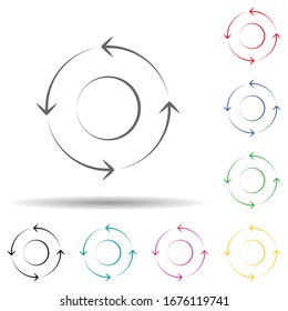Rounds multi color set icon. Simple thin line, outline vector of fitness icons for ui and ux, website or mobile application