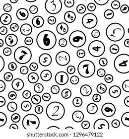 Rounds and numbers education, school concept. Seamless vector EPS 10 pattern. Flat style