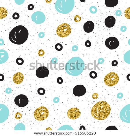 Rounds seamless background. Black, blue and gold round. Abstract seamless pattern for card, invitation, poster, banner, placard, diary, album, sketch book cover etc. Golden glitter texture. 